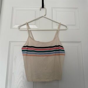 American Eagle Outfitters Cream Camisole with Multicolor Stripes